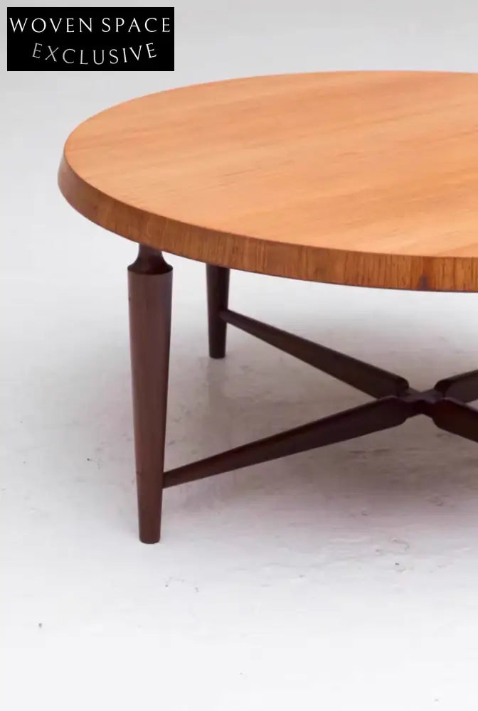 Nordic Dutch 1970s Round Coffee Table by Louis Van Teeffelen