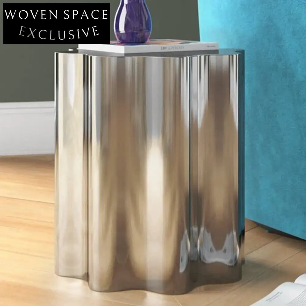 Nordic Elegant Flower Stainless Steel Coffee Table for Modern Living Rooms