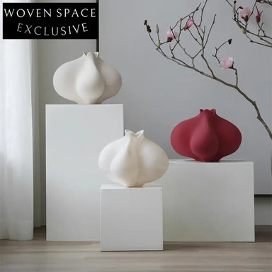 Nordic Elegant Handmade Ceramic Flower Vase Set for Home Decor