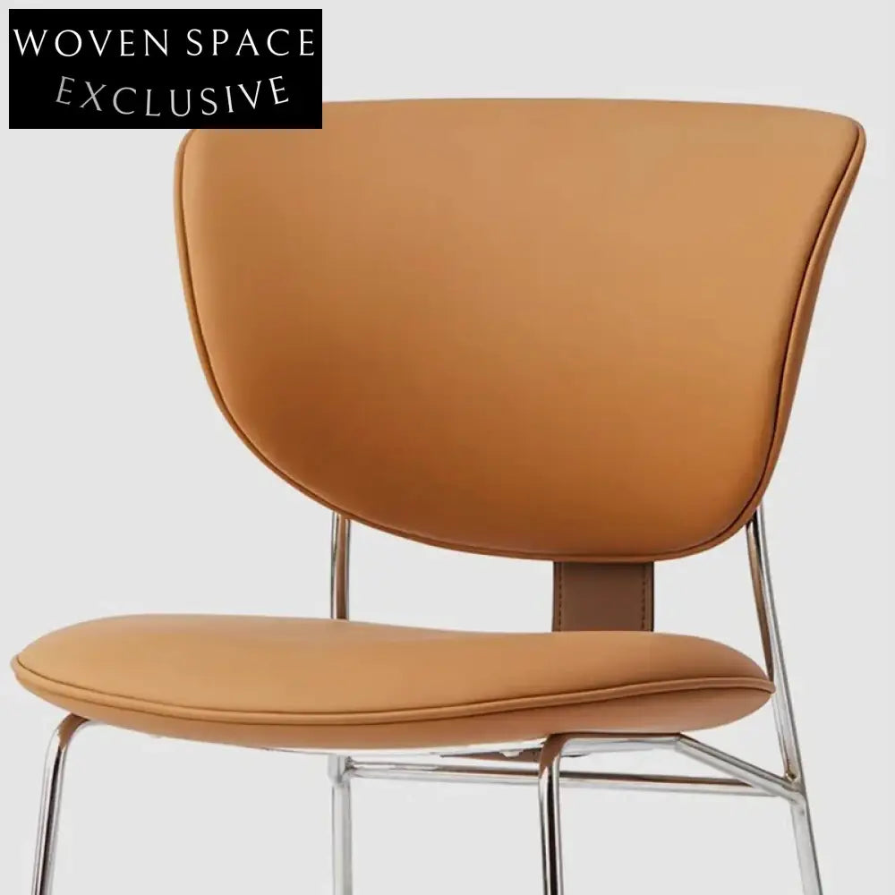 Nordic Fabric High Back Accent Dining Chair with Sturdy Metal Legs