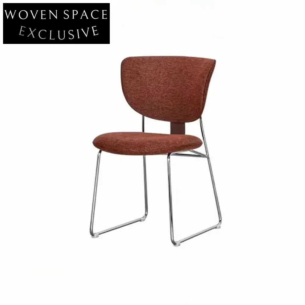 Nordic Fabric High Back Accent Dining Chair with Sturdy Metal Legs