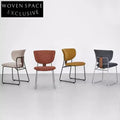 Nordic Fabric High Back Accent Dining Chair with Sturdy Metal Legs
