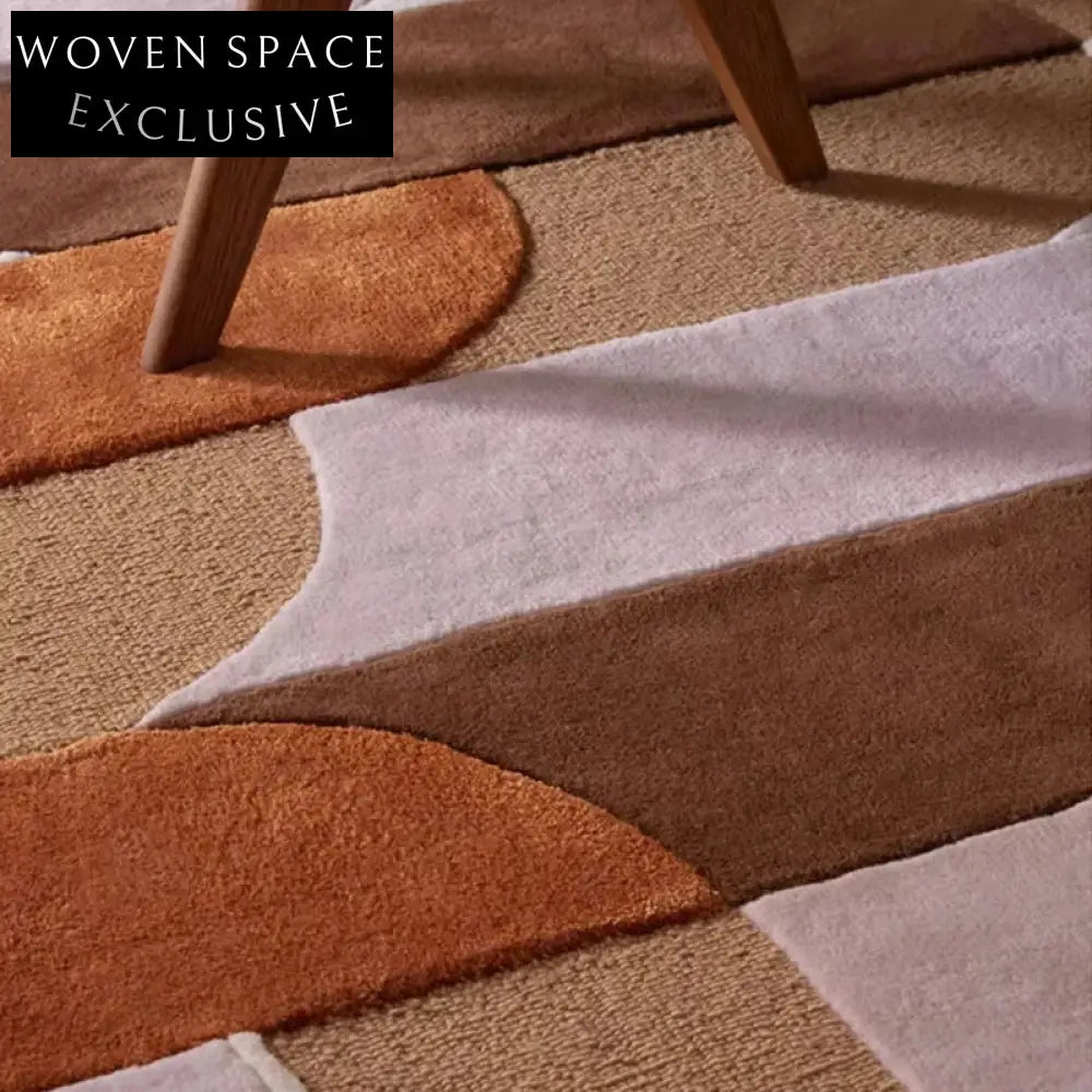 Nordic Geometric Pattern Polyester Area Rug for Living Room Decor