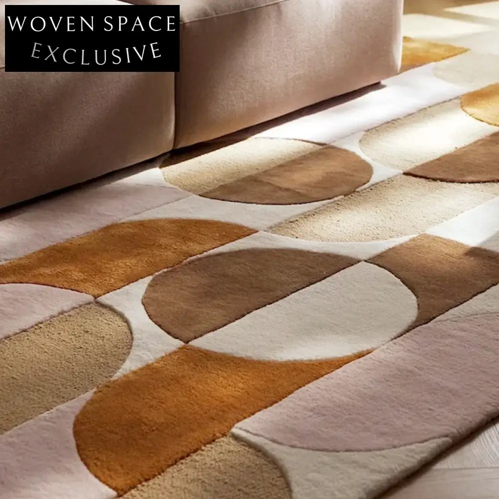 Nordic Geometric Pattern Polyester Area Rug for Living Room Decor