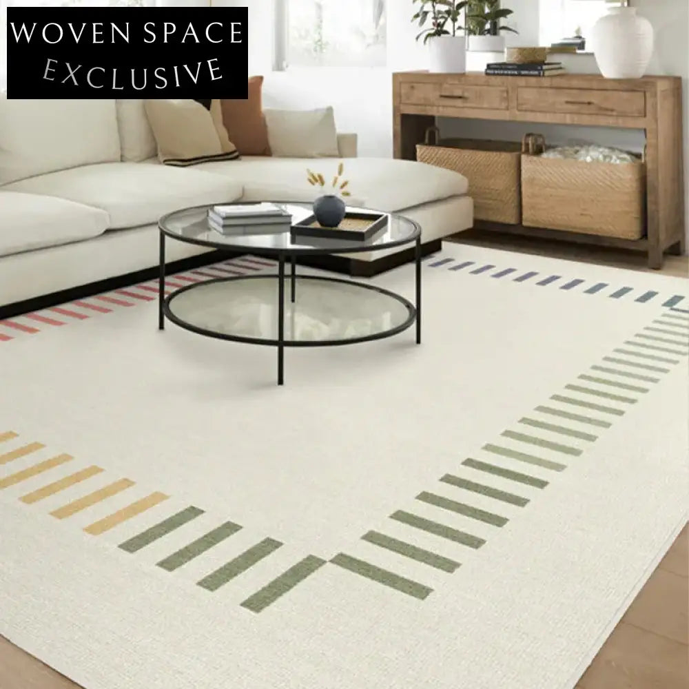 Nordic Geometric Pattern Polyester Coffee Table Carpet for Living Room Decor