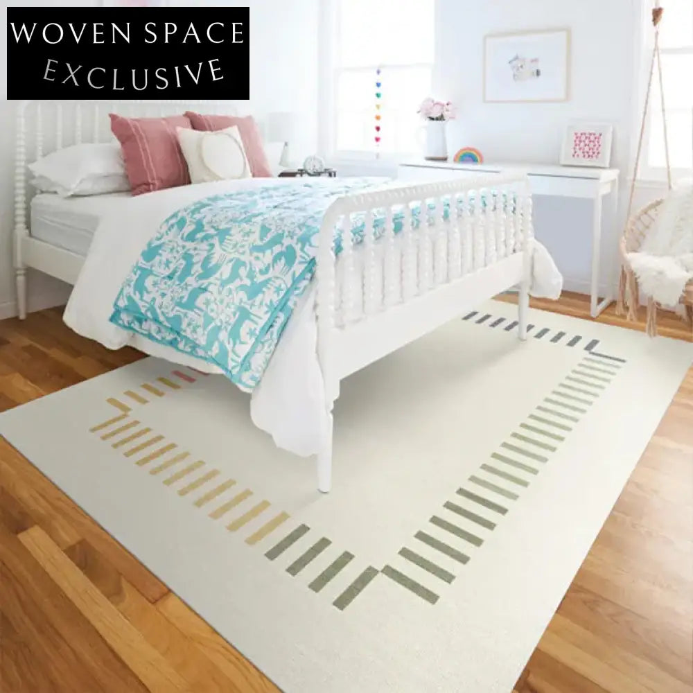 Nordic Geometric Pattern Polyester Coffee Table Carpet for Living Room Decor