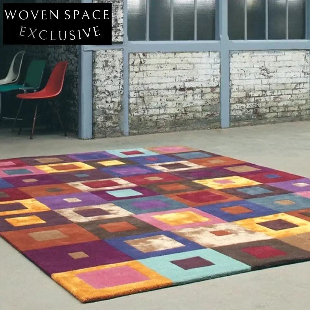 Nordic Geometric Pattern Polyester Coffee Table Carpet for Living Room Decor