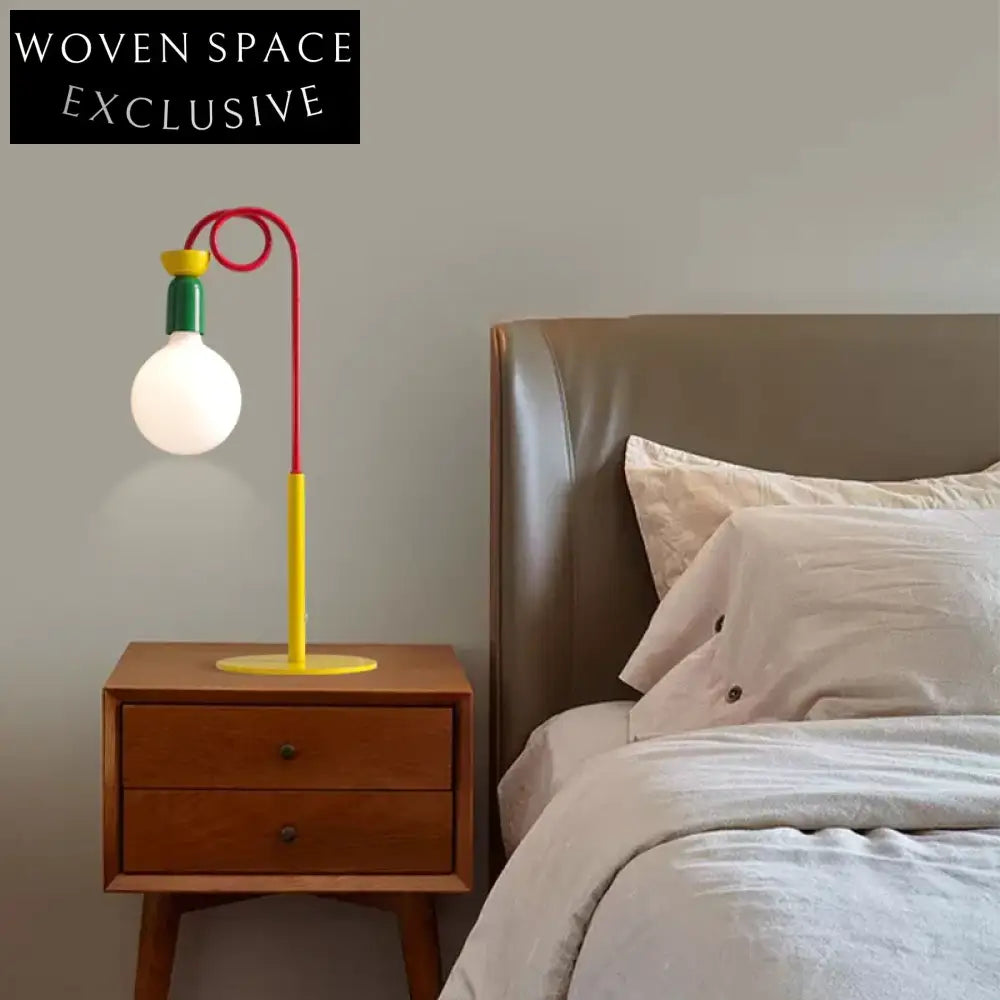 Nordic Glass Shade Metal Frame Living Room Decorative Table Lamp