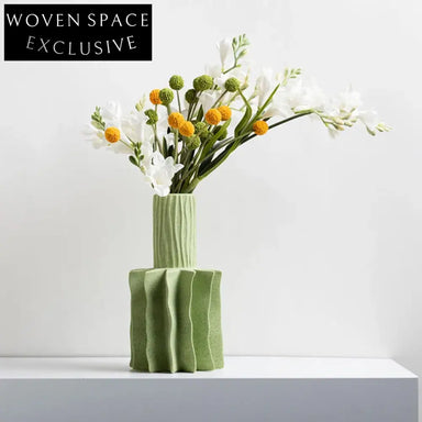 Nordic Green Ceramic Vases: Modern Home Decor, Art Flower Displays