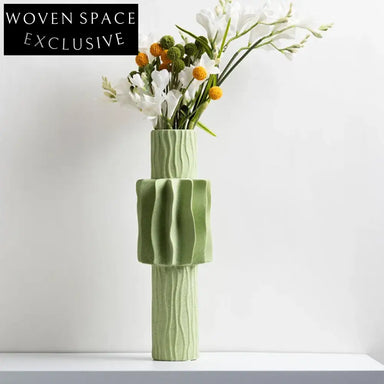 Nordic Green Ceramic Vases: Modern Home Decor, Art Flower Displays