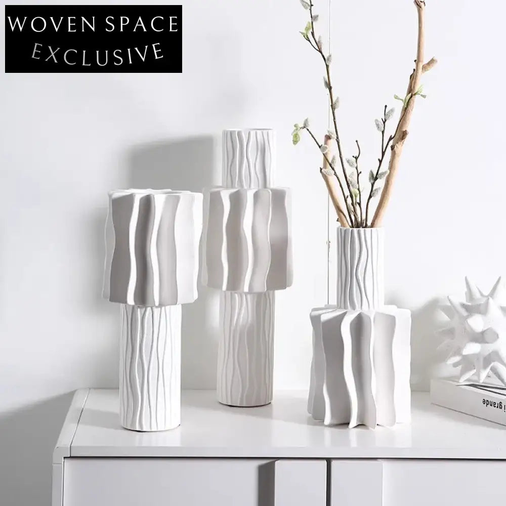Nordic Green Ceramic Vases: Modern Home Decor, Art Flower Displays