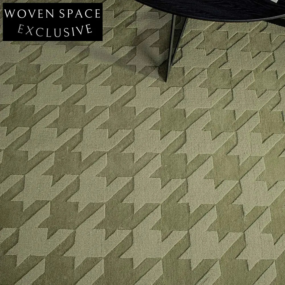 Nordic Ins Handmade Polyester Geometric Grid Area Rug - Modern Living Room Carpet