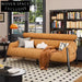 Nordic Italian Genuine Leather Low Arm Retro Living Room Sofa Set