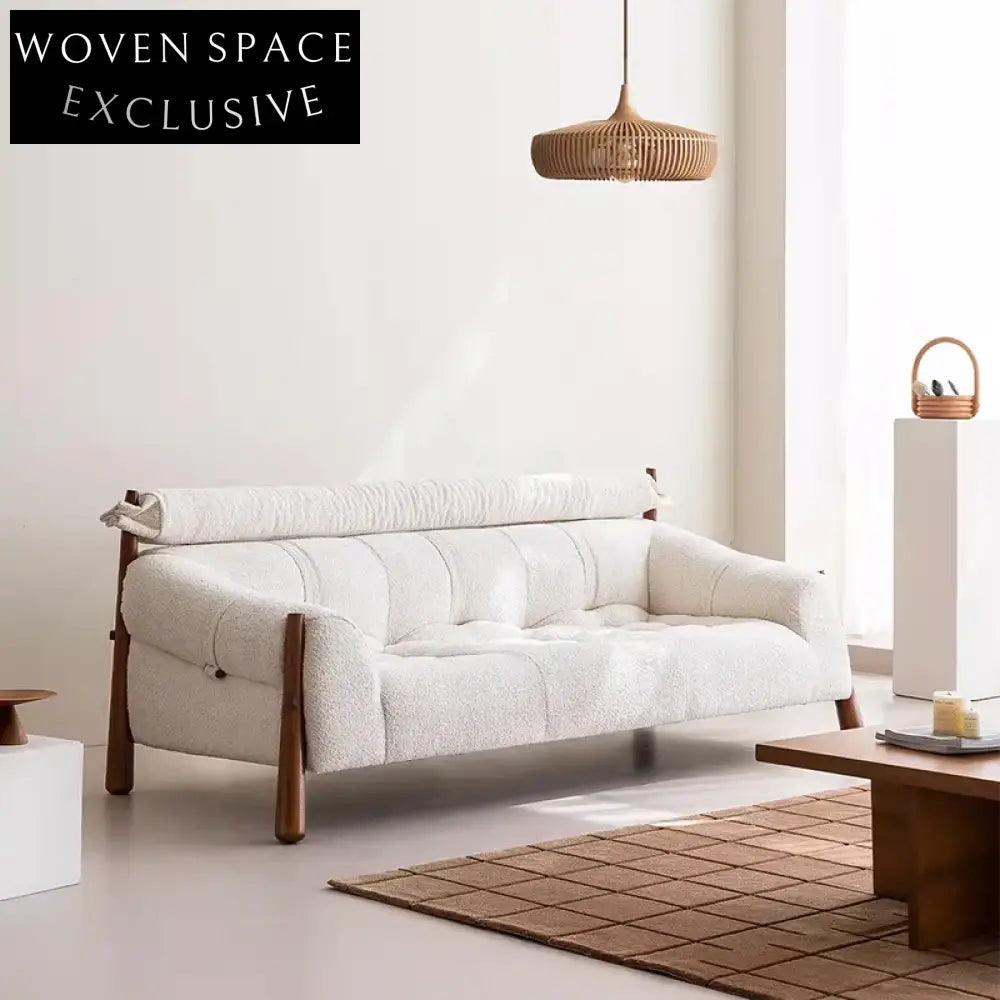 Nordic Italian Genuine Leather Low Arm Retro Living Room Sofa Set