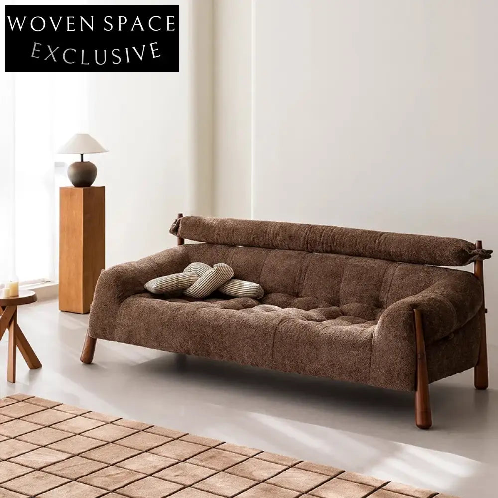 Nordic Italian Genuine Leather Low Arm Retro Living Room Sofa Set