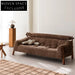 Nordic Italian Genuine Leather Low Arm Retro Living Room Sofa Set