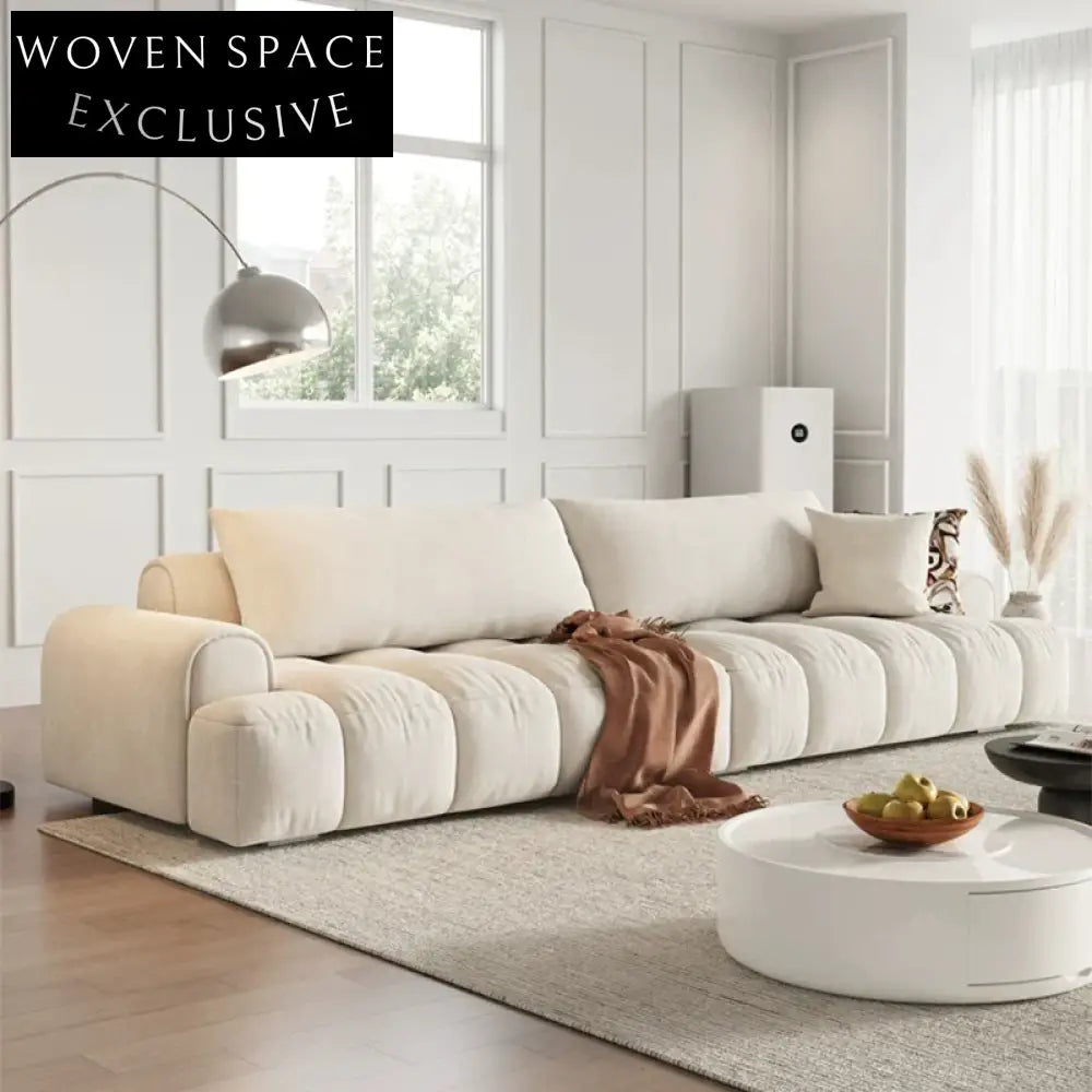 Nordic L-Shaped Modular Boucle Velvet Fabric Sofa Combination Set for Living Room