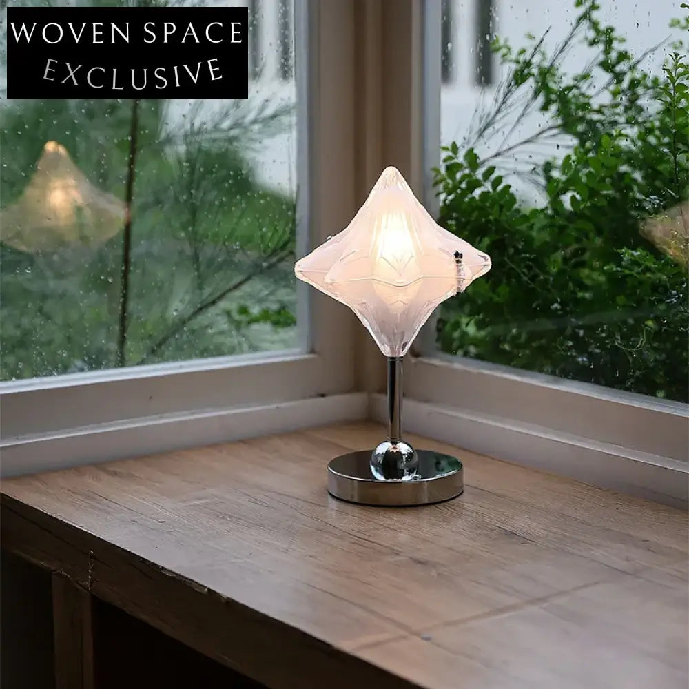 Nordic LED Star Glass Table Lamp for Corner Reading and Console Decor
