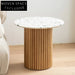 Nordic Light Luxury Marble Solid Wood Round Living Room Coffee Table