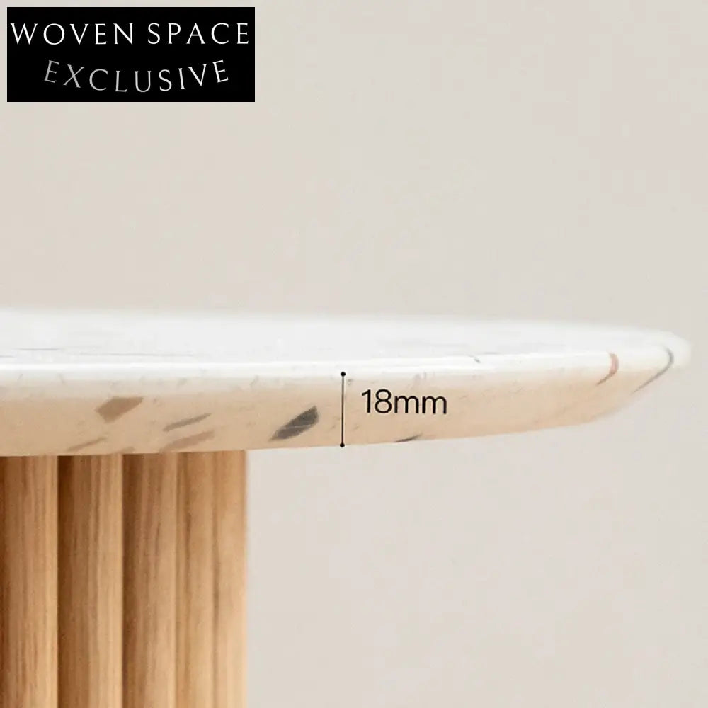 Nordic Light Luxury Marble Solid Wood Round Living Room Coffee Table