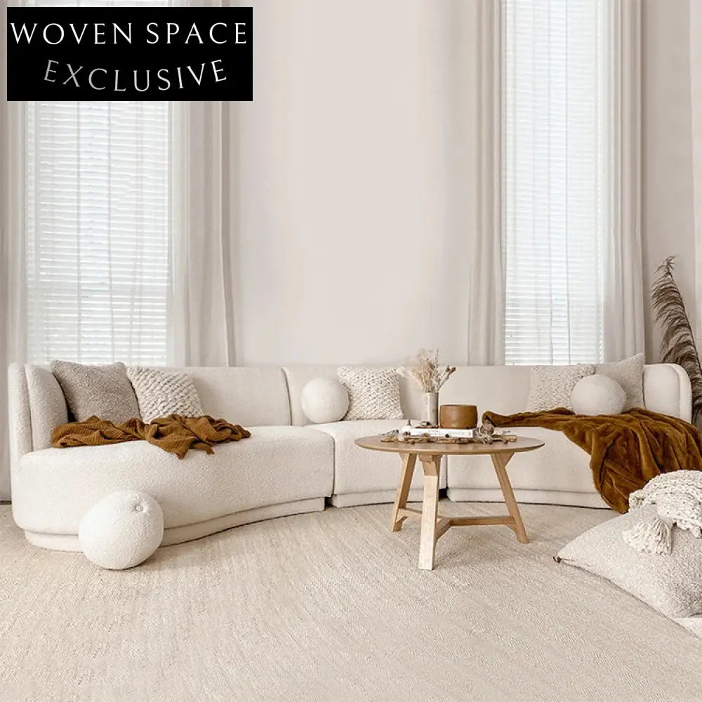 Nordic Living Room High Resilience Sponge Fabric Modular Sectional L-Shape Sofa