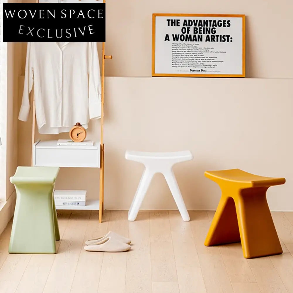 Nordic Living Room Plastic Colorful Small Bench Ottoman Kids Stool