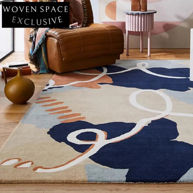 Nordic Luxury Cream Handmade Modern Geometric Living Room Bedroom Carpet