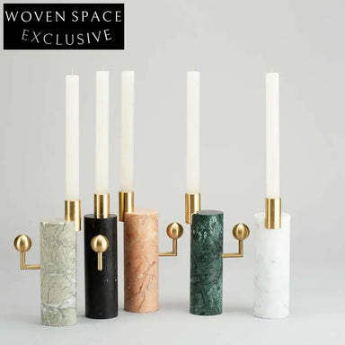 Nordic Luxury Gold Marble Candlestick Holder - Natural Stone Candle Holder