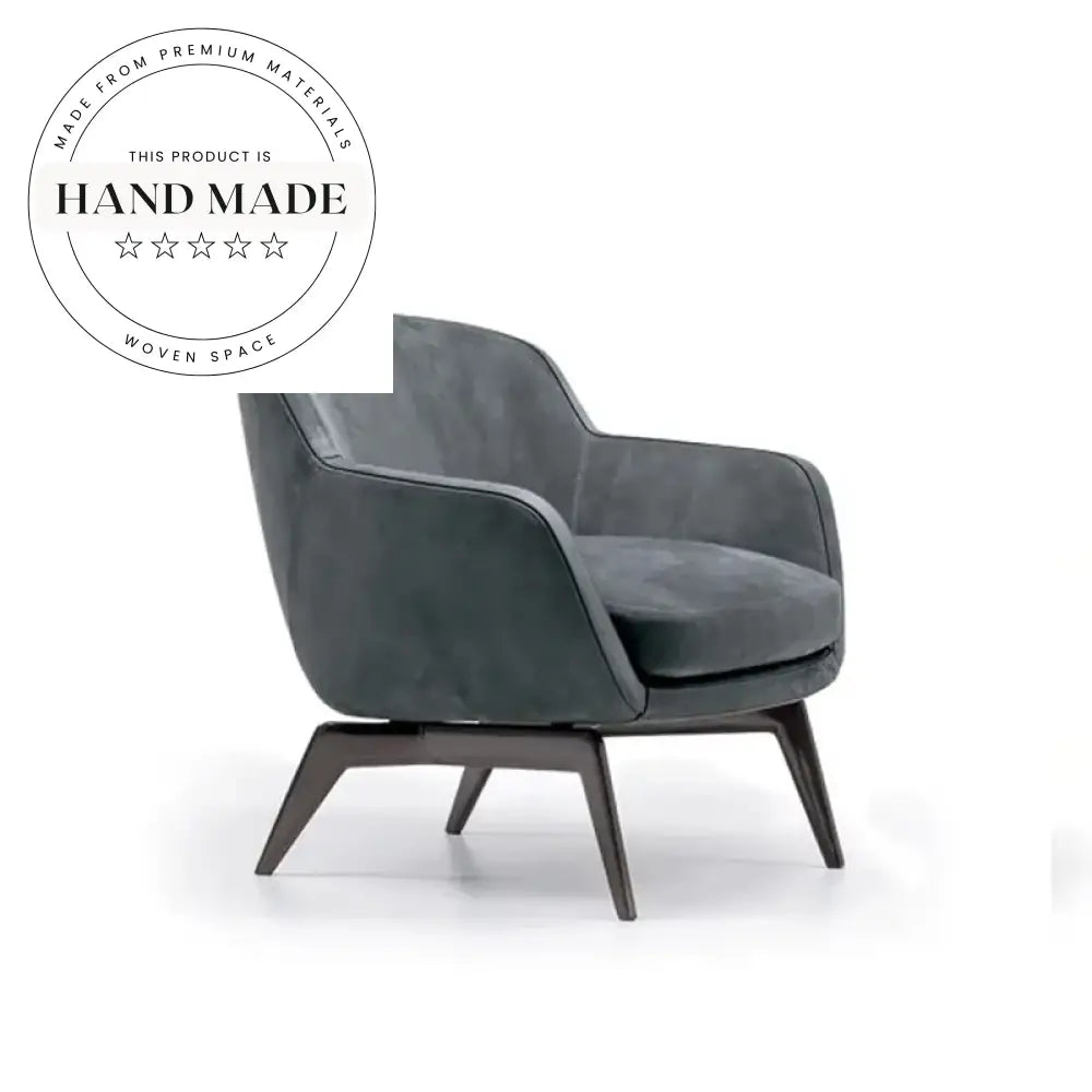 Nordic Luxury Gray Velvet Wabi-sabi Balcony Accent Leisure Chair