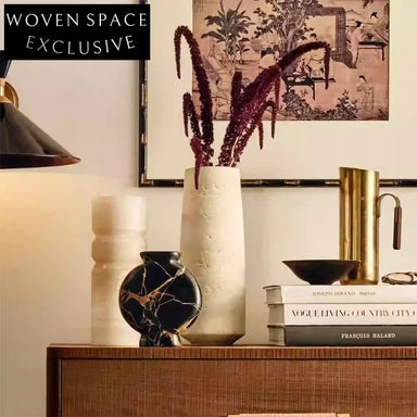 Nordic Luxury Natural Marble Stone Flower Planter Tabletop Vase