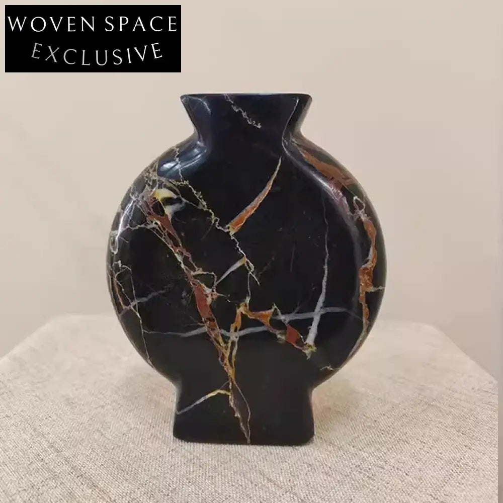 Nordic Luxury Natural Marble Stone Flower Planter Tabletop Vase