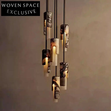 Nordic Luxury Natural Stone LED Pendant Chandelier for Living Dining Room