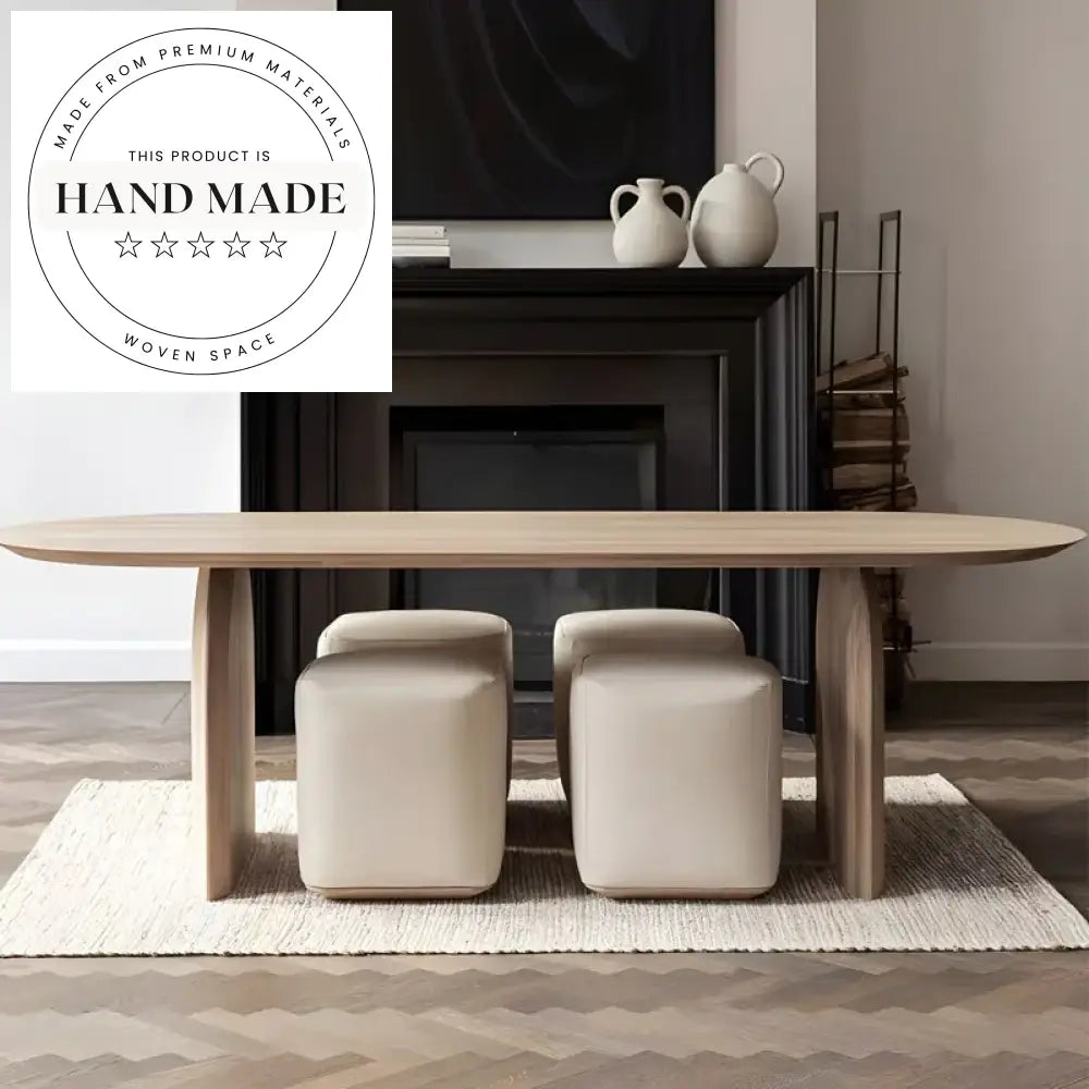 Nordic Luxury Oval Oak Solid Wood 6 Seater Dining Table