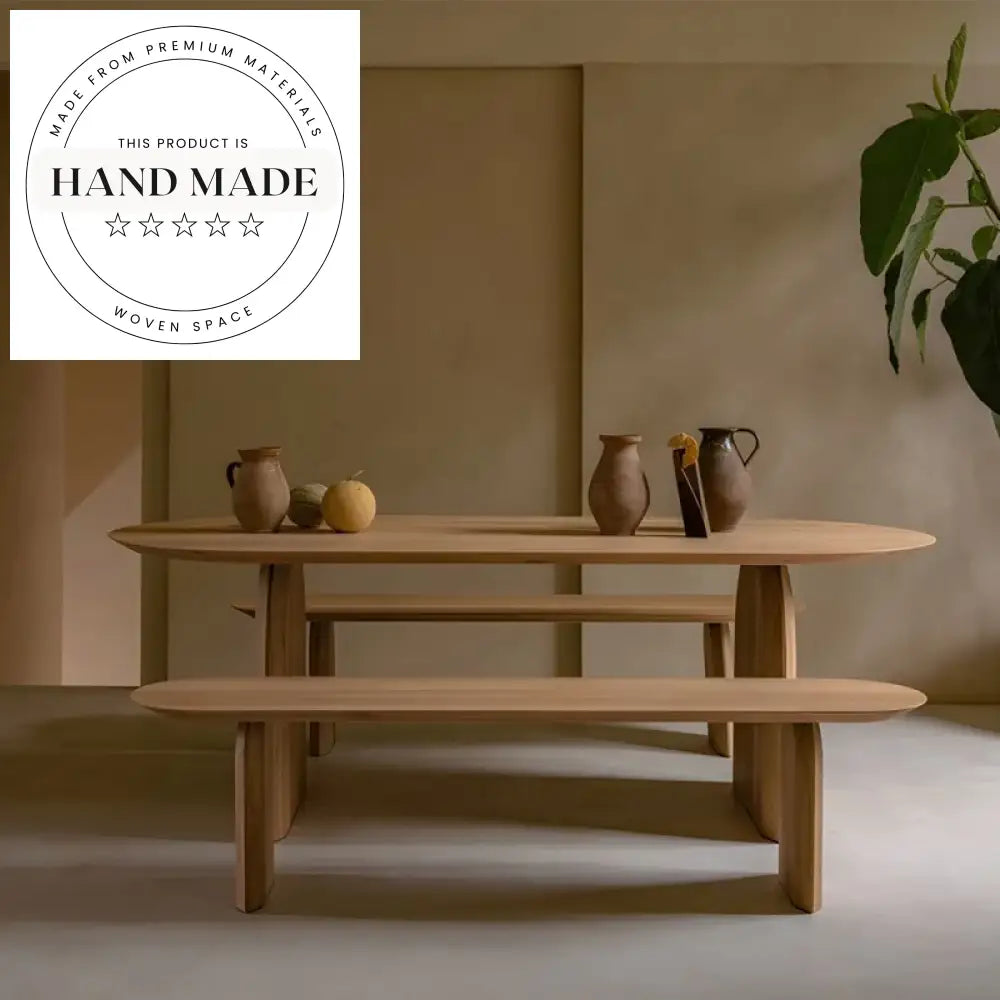 Nordic Luxury Oval Oak Solid Wood 6 Seater Dining Table
