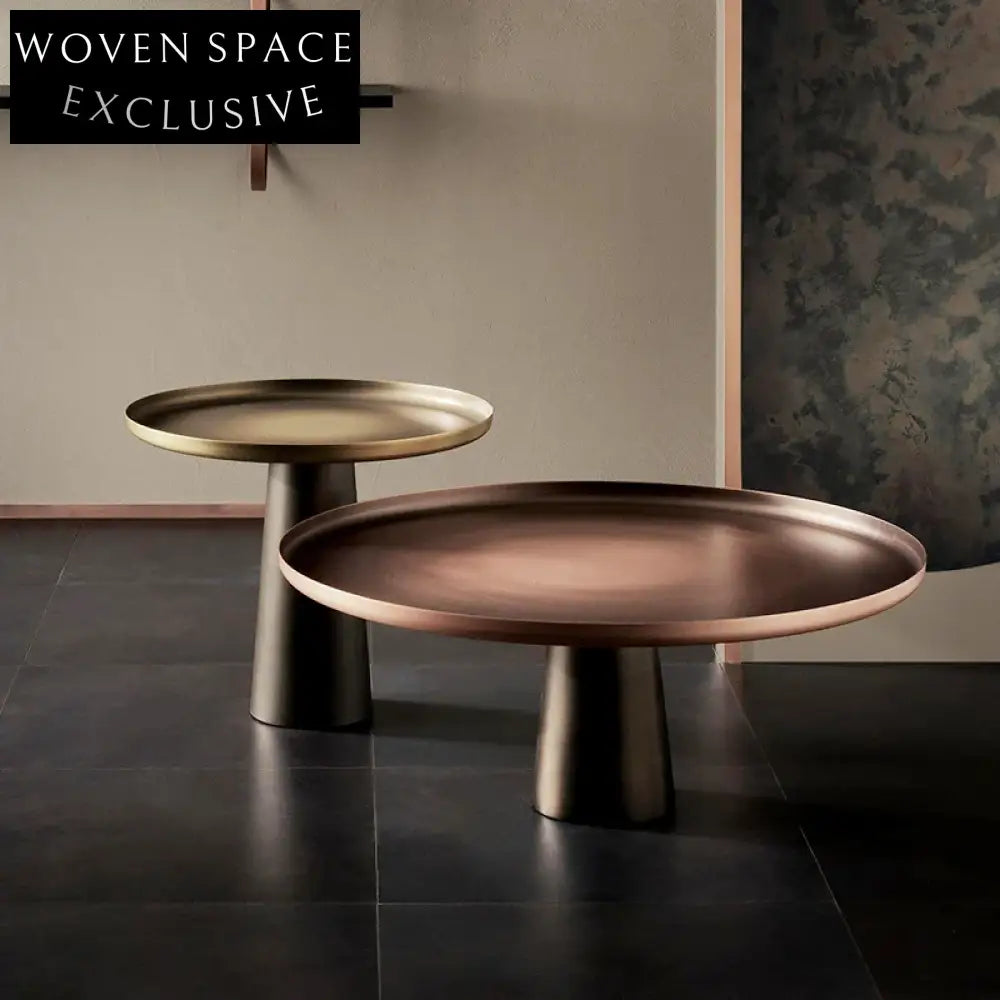 Nordic Luxury Round Metal Coffee Table for Hotel Home Living Room