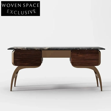 Nordic Luxury Walnut Wood Executive Office Study Home Hotel Desk