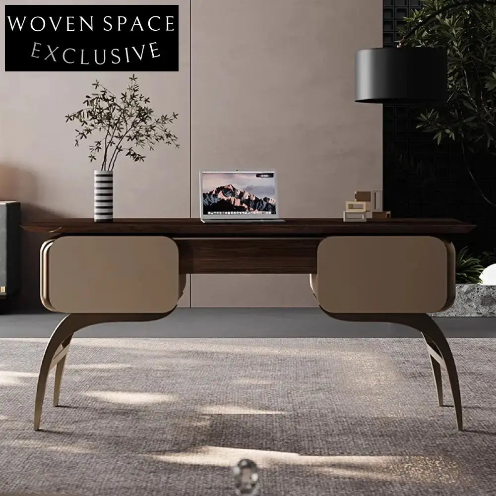 Nordic Luxury Walnut Wood Executive Office Study Home Hotel Desk