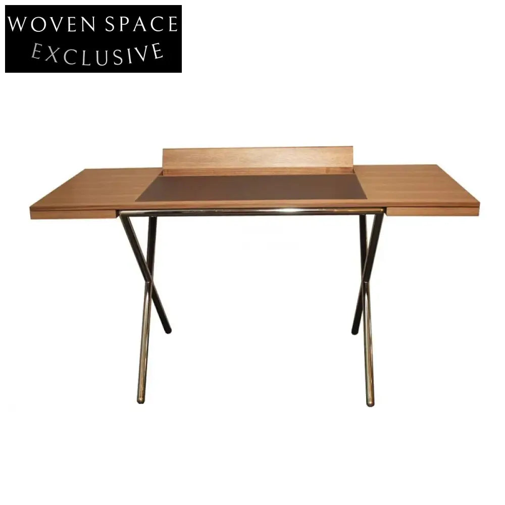 Nordic Luxury Wooden Office Desk with Steel Legs - Rectangular Computer Desk