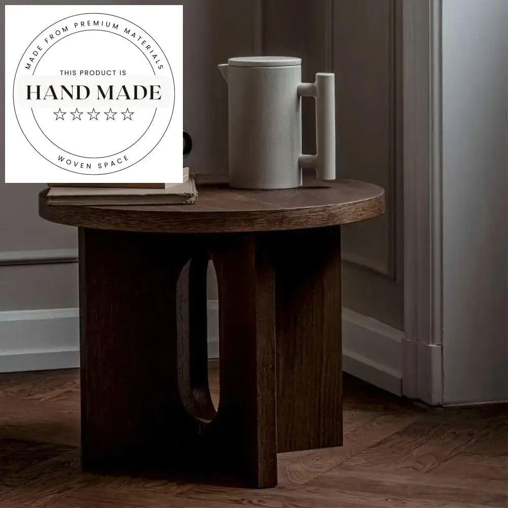 Nordic Marble Top and Solid Wood Round Hotel Side Table