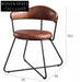 Nordic medieval style leather round chair iron creative dining chair industrial style designer retro backrest study