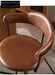 Nordic medieval style leather round chair iron creative dining chair industrial style designer retro backrest study