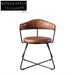 Nordic medieval style leather round chair iron creative dining chair industrial style designer retro backrest study