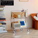 Nordic Minimalist 3-Tier Glass Metal Rolling Trolley Cart Coffee Table