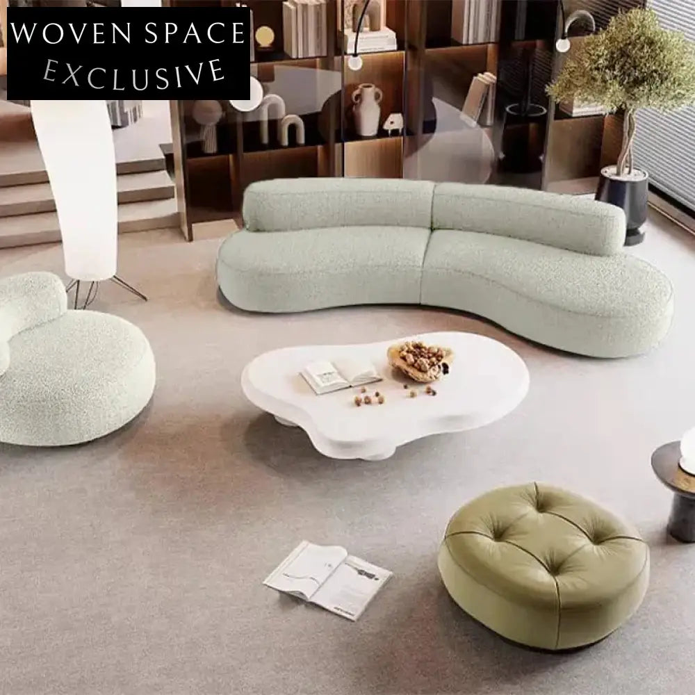 Nordic Minimalist High-Density Sponge Sofa with Chenille or Corduroy F ...