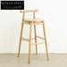 Nordic Minimalist Leather Upholstery Solid Wood High Back Kitchen Bar Stool