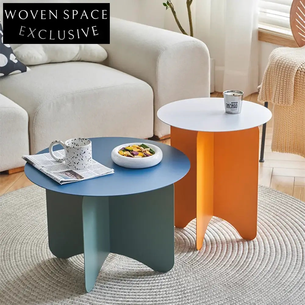 Nordic Minimalist Metal Round Coffee Table for Living Room Home Decor