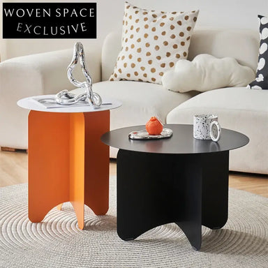 Nordic Minimalist Metal Round Coffee Table for Living Room Home Decor