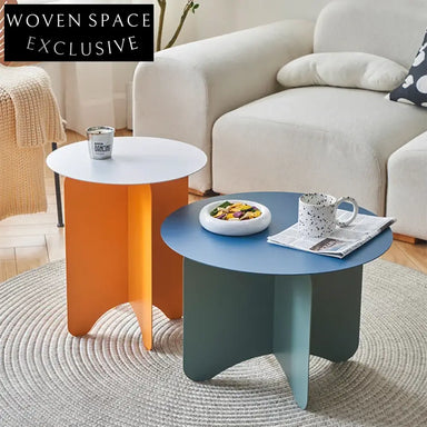 Nordic Minimalist Metal Round Coffee Table for Living Room Home Decor