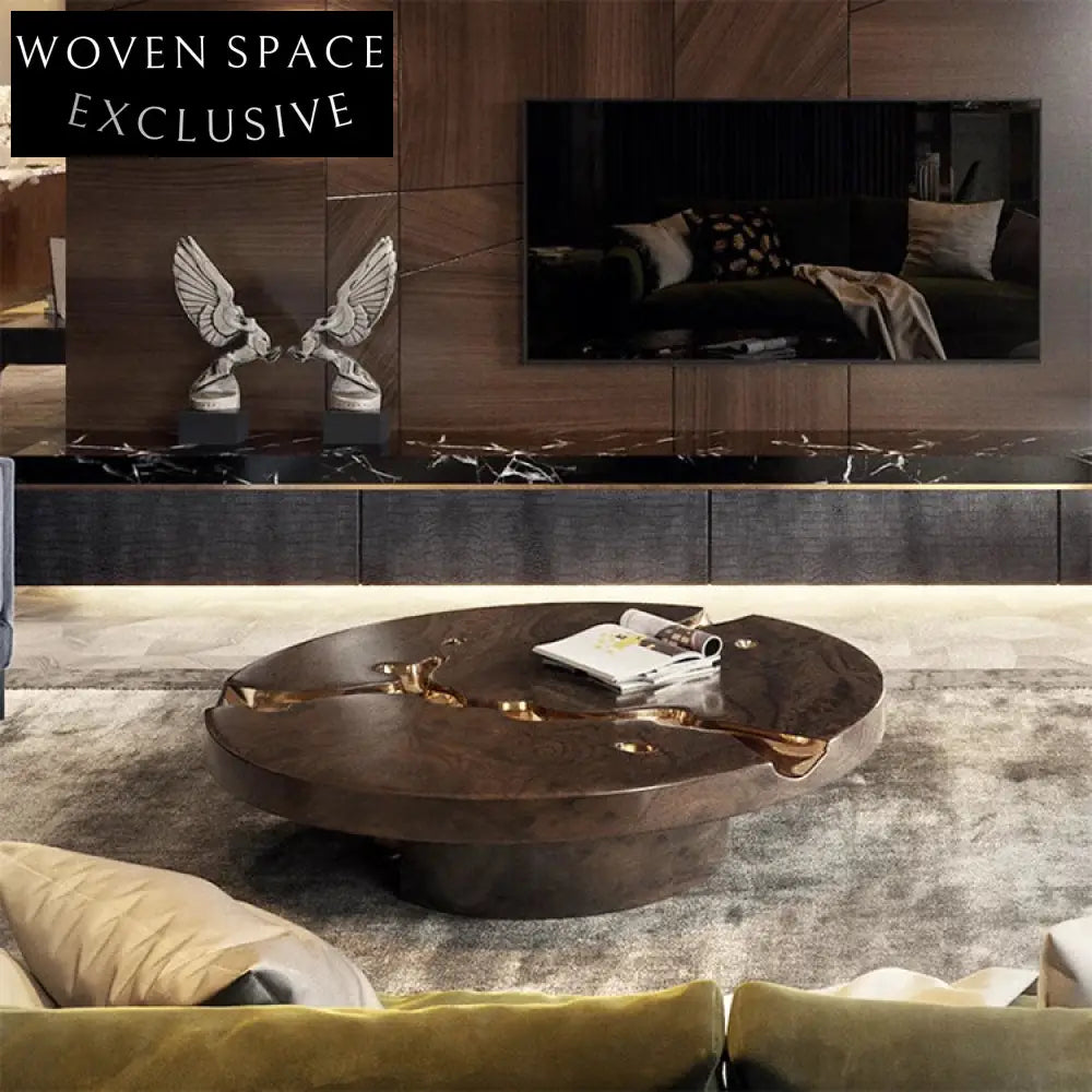 Nordic Minimalist Modern Round Living Room Density Board Light Luxury Coffee Table