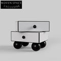 Nordic Minimalist Rotating Wooden Bedside Cabinet with Storage Drawer Nightstand